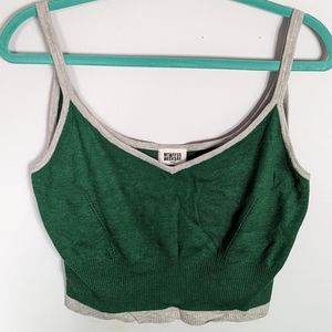 Knit cropped tank top (Weekday) Size L